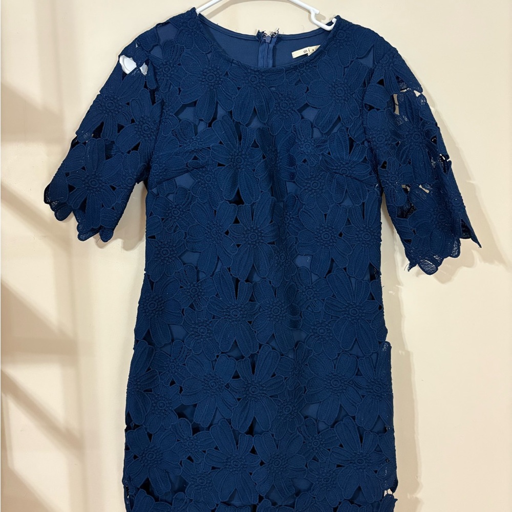 Size Medium Navy Floral Lace Dress